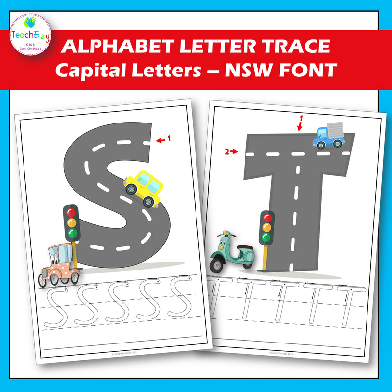 Alphabet Letter Trace NSW Font