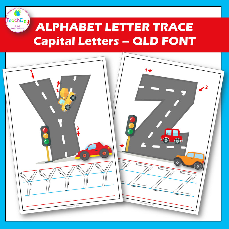 Alphabet Letter Trace Queensland Font