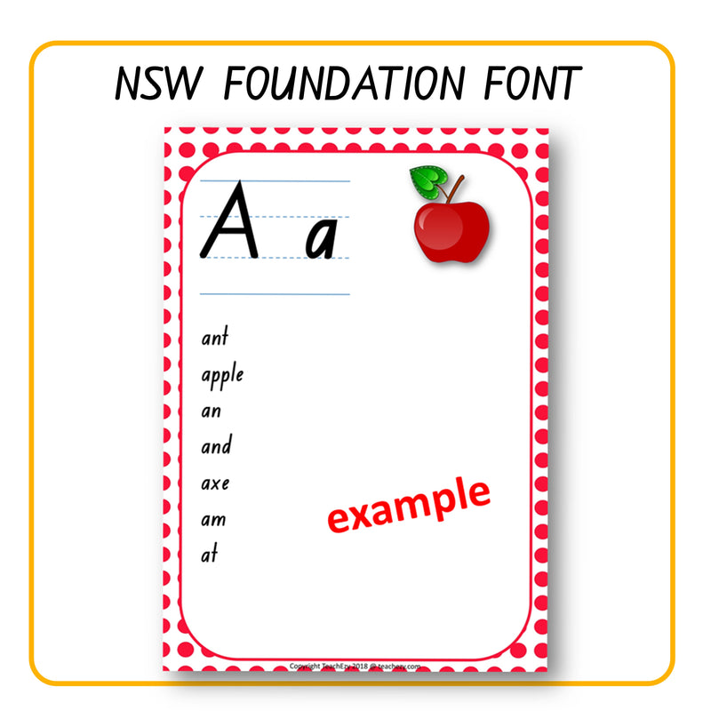 Alphabet Word Wall NSW Font