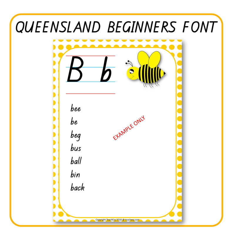 Alphabet Word Walls Queensland Font