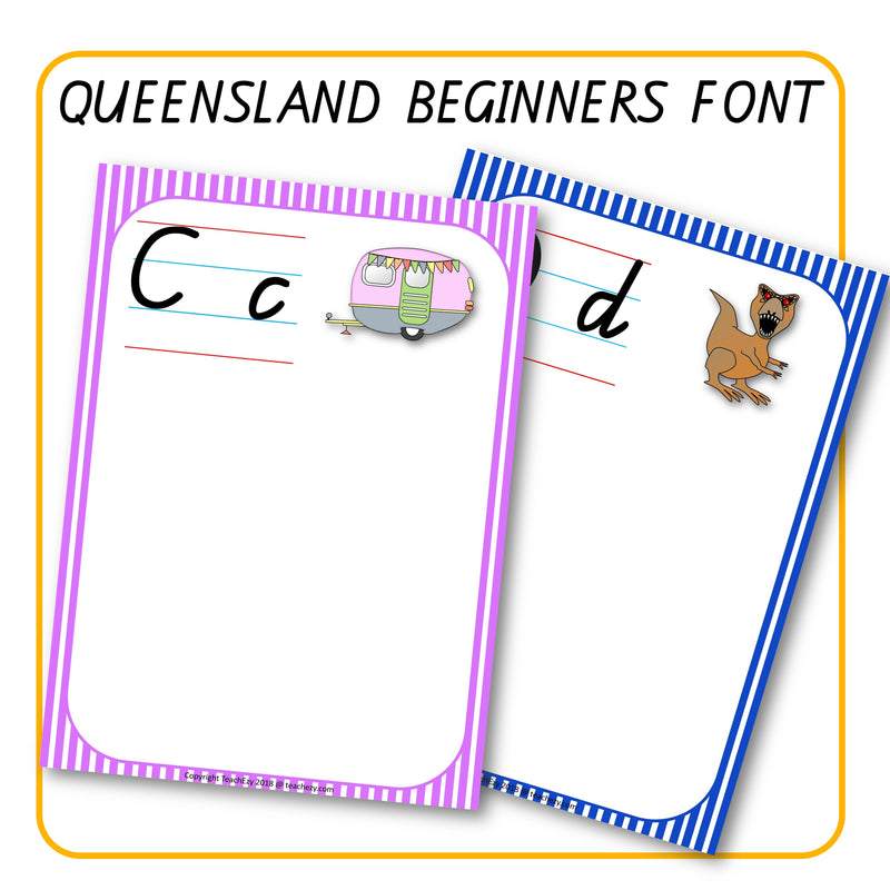 Alphabet Word Walls Queensland Font