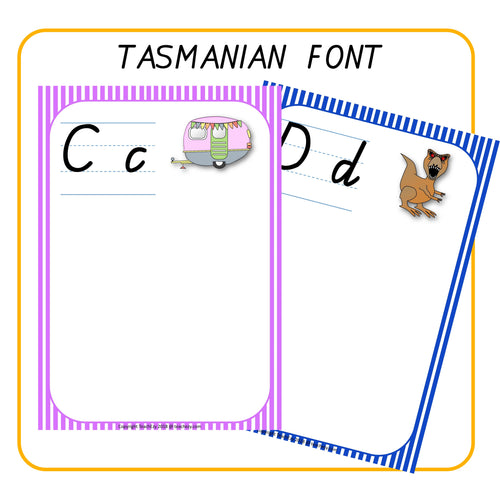Alphabet Word Walls Tasmanian Font