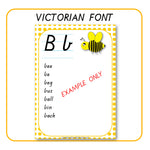 Alphabet word walls victorian font