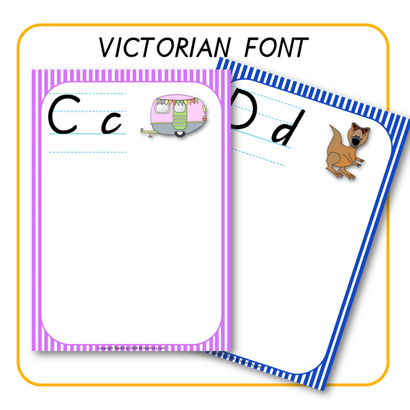 Alphabet word walls victorian font