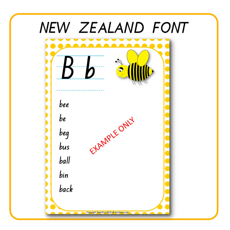 Alphabet Word Walls New Zealand Font