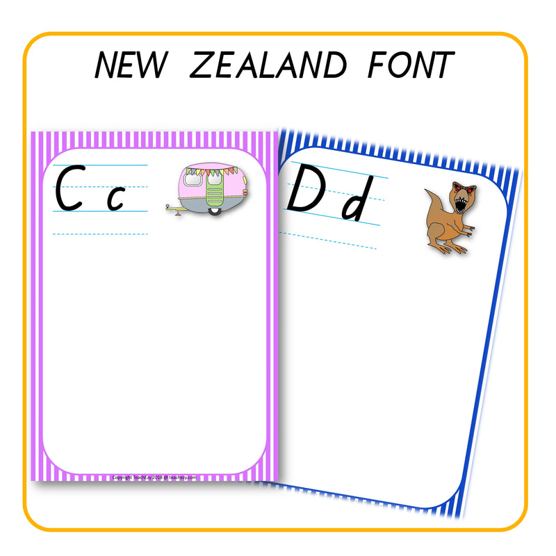 Alphabet Word Walls New Zealand Font