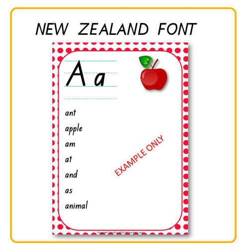 Alphabet Word Walls New Zealand Font