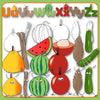 A to Z Fruits and Vegetables Clip Art Pack personal and commercial use