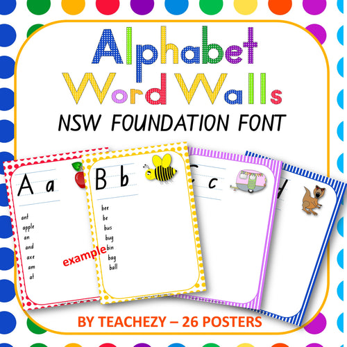 Alphabet Word Wall NSW Font